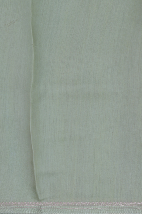 Organza Silk Saree In Dusty Green With Fish Design
