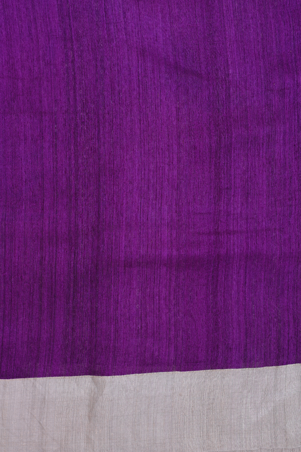 Linen Saree In Purple With Printed Design