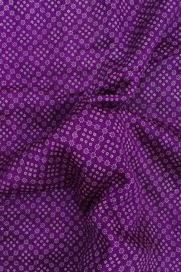 Linen Saree In Purple With Printed Design