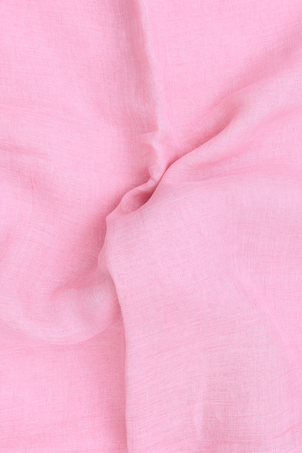 Linen Saree In Pink With Zari Border