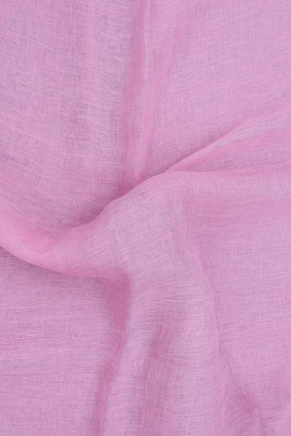 Linen Saree In Pink With Zari Border