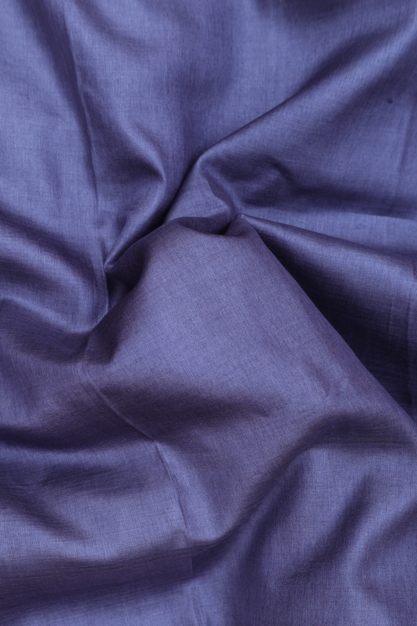 Tussar Silk Saree In Charcoal Grey With Threadwork Border