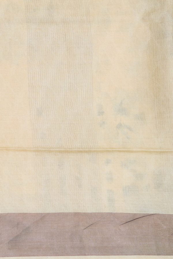 Tussar Silk Saree In Yellow With Floral Design