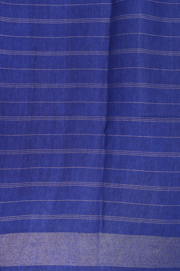 Tussar Silk Saree In Royal Blue With Checks Design