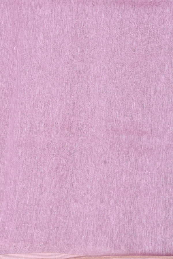 Linen Saree In Light Mauve With Embroidered Design