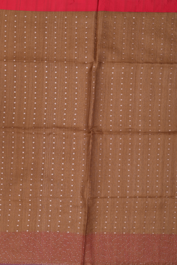 Bailu Silk Saree In Brown With Chamki Work