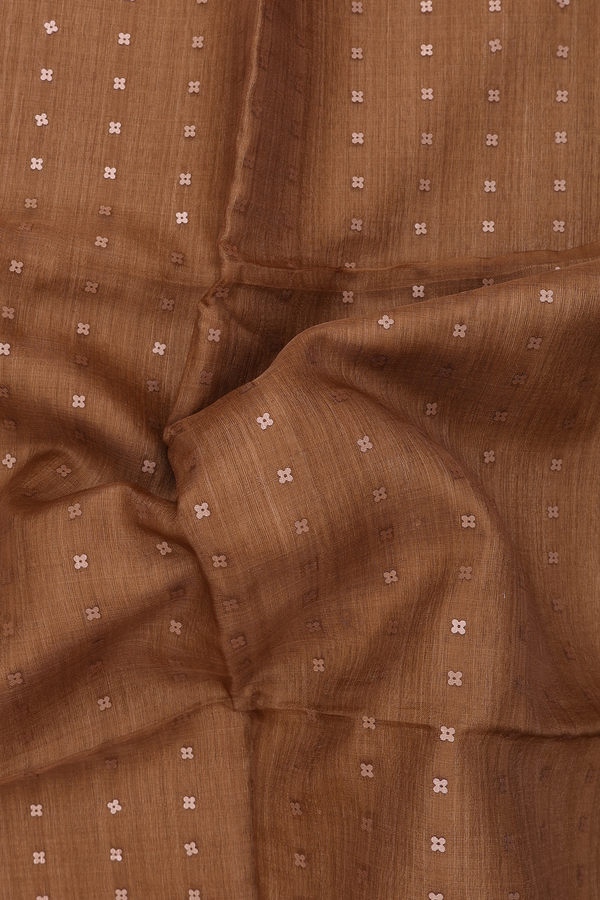Bailu Silk Saree In Brown With Chamki Work
