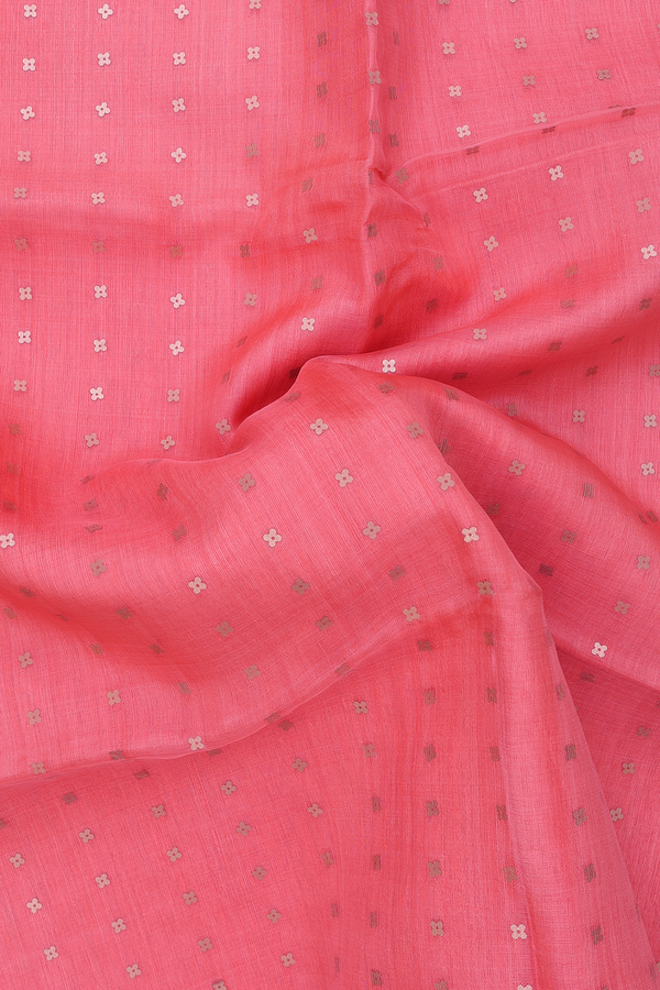 Bailu Silk Saree In Peach With Chamki Work