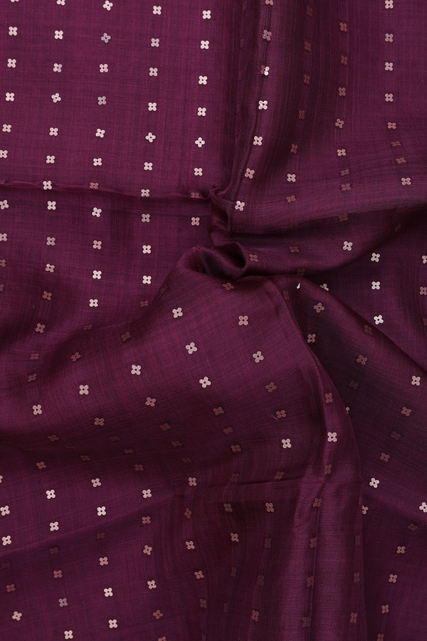 Bailu Silk Saree In Coffee Brown With Chamki Work