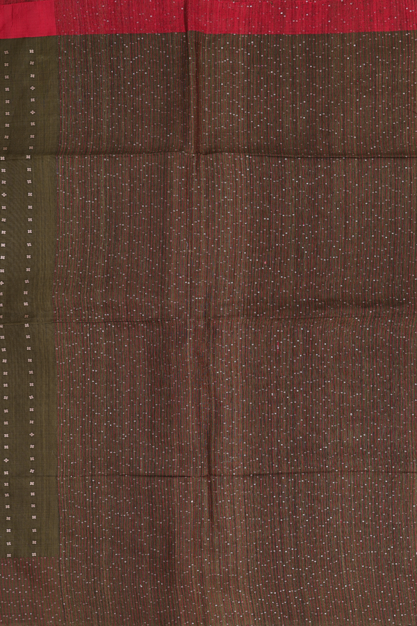 Bailu Silk Saree In Green With Chamki Work