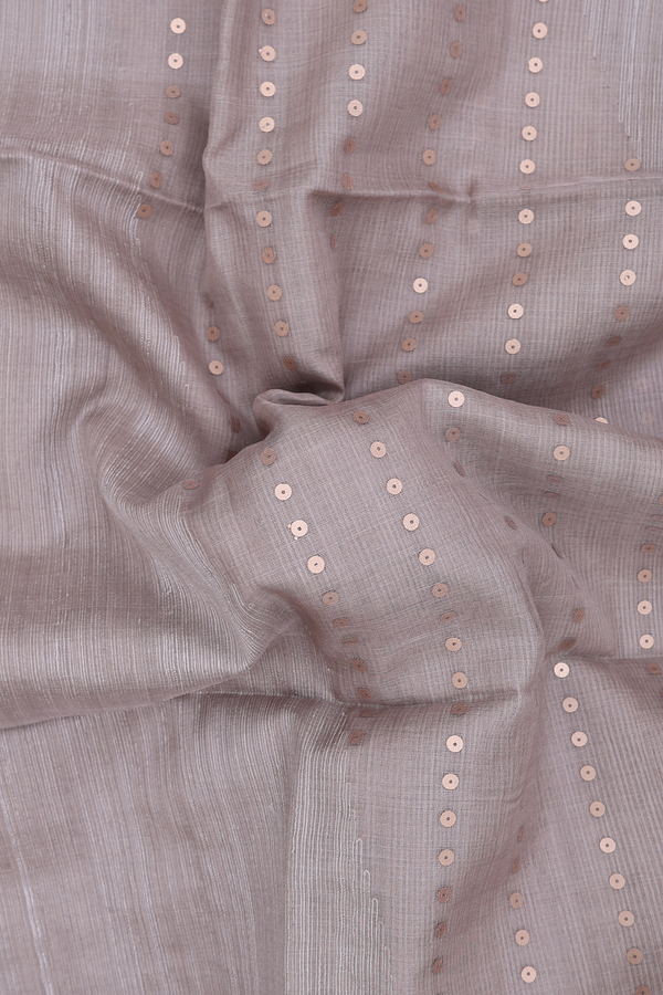 Bailu Silk Saree In Dusty Brown With Chamki Work
