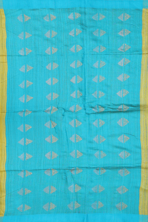 Bailu Silk Saree In Yellow With Stripes Design
