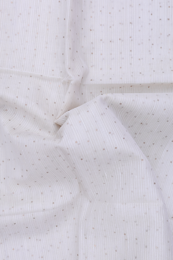 Bailu Silk Saree In White With Chamki Work