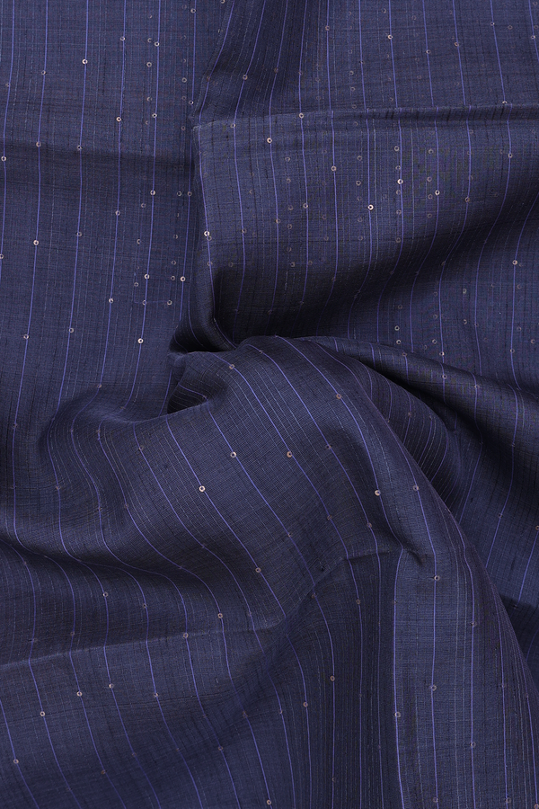 Bailu Silk Saree In Pigeon Blue With Chamki Work