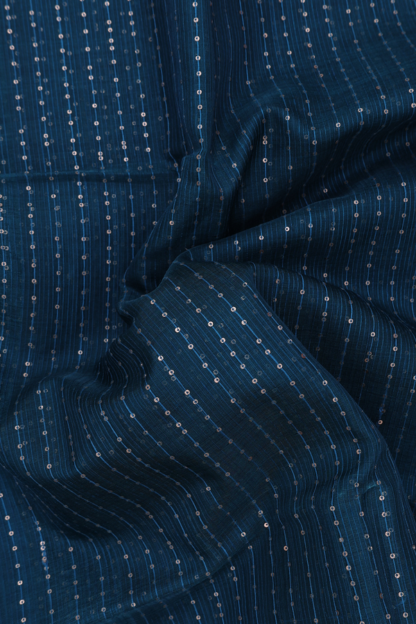 Bailu Silk Saree In Teal Blue With Chamki Work