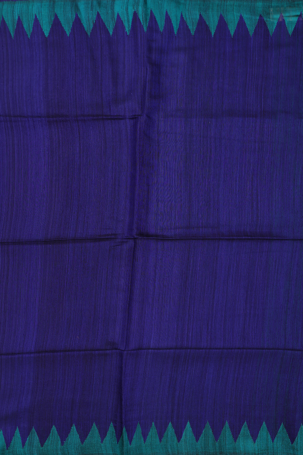 Bailu Silk Saree In Plain Royal Blue With Contrast Border