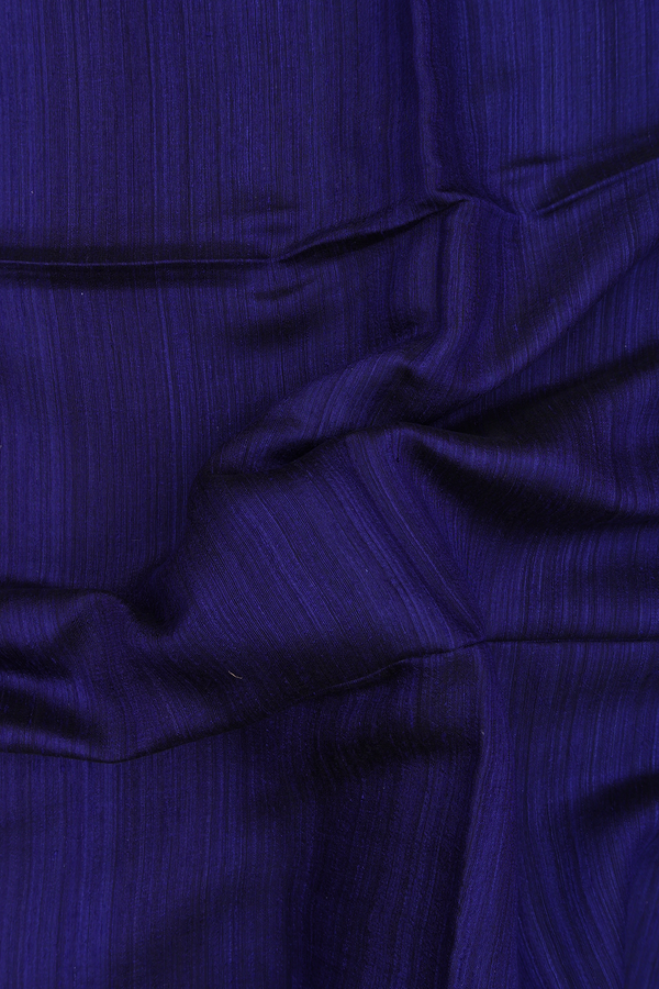 Bailu Silk Saree In Plain Royal Blue With Contrast Border