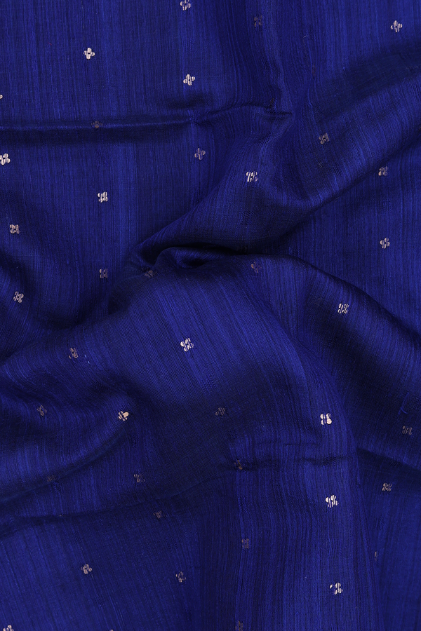 Bailu Silk Saree In Royal Blue With Chamki Work