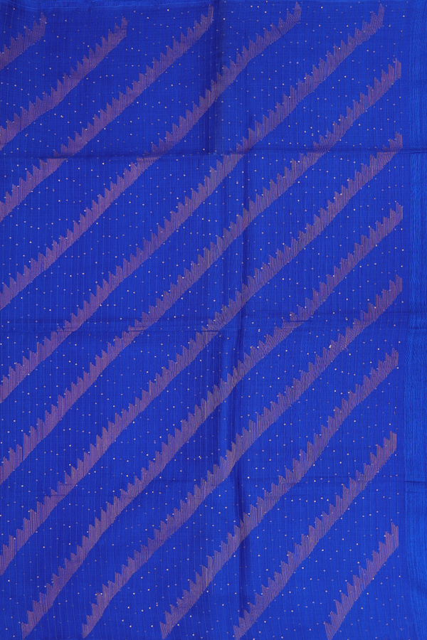 Bailu Silk Saree In Indigo Blue With Diagonal Design