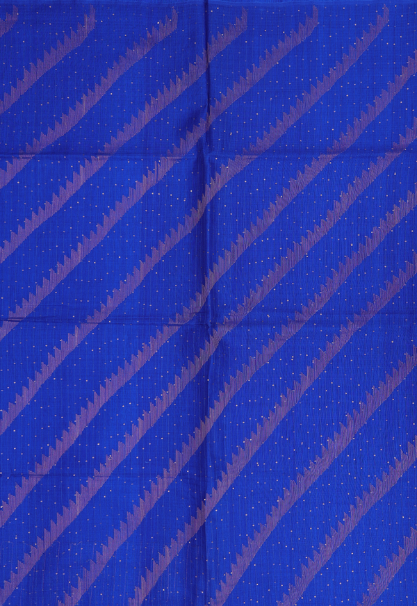 Bailu Silk Saree In Indigo Blue With Diagonal Design