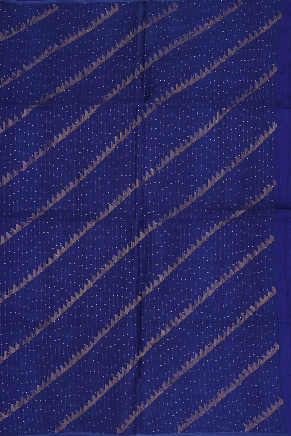 Bailu Silk Saree In Oxford Blue With Diagonal Design