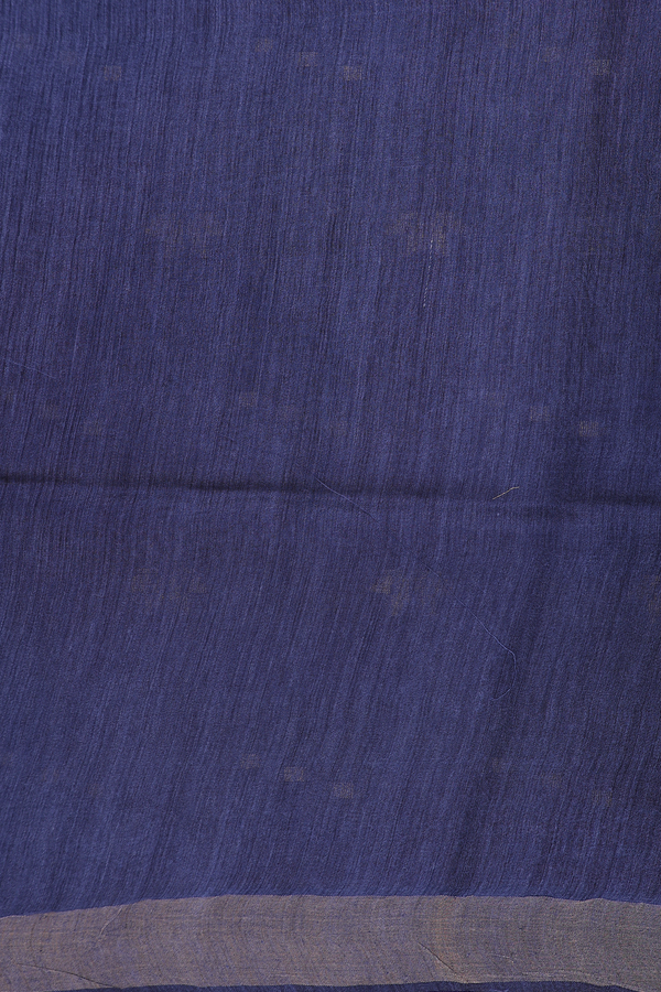 Tussar Silk Saree In Blue With Zari Buttas