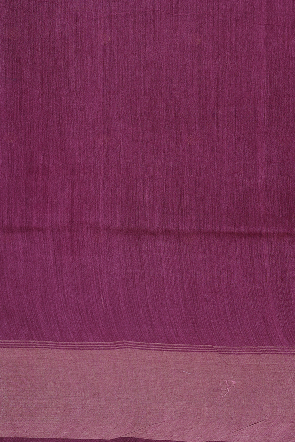 Tussar Silk Saree In Plum Brown With Zari Buttas