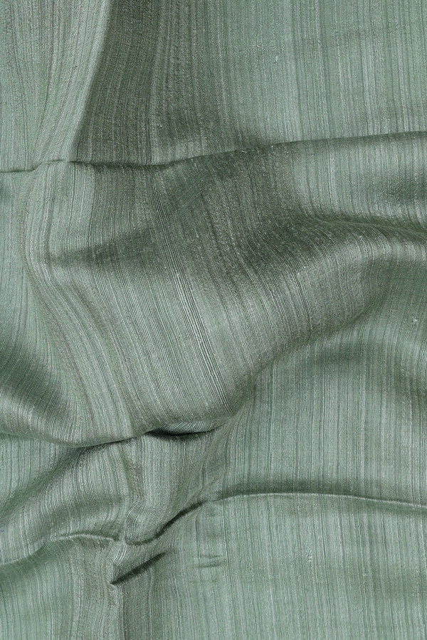 Bailu Silk Saree In Dusty Green With Contrast Border