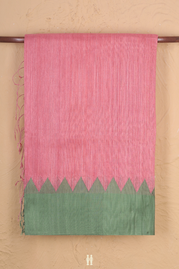 Bailu Silk Saree In Pink With Contrast  Border