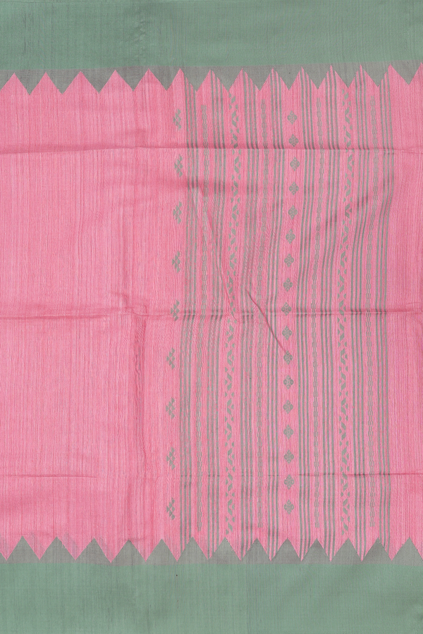 Bailu Silk Saree In Pink With Contrast  Border