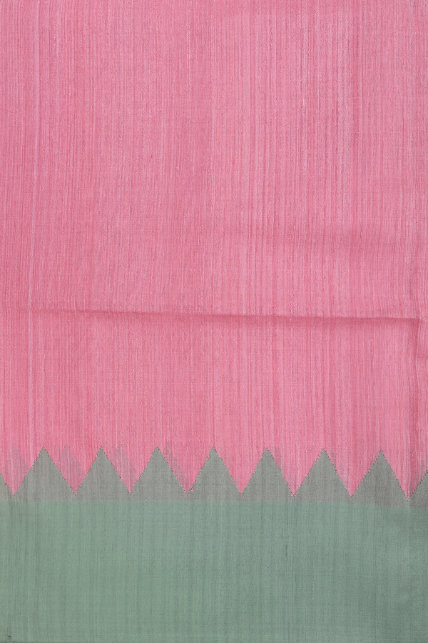 Bailu Silk Saree In Pink With Contrast  Border