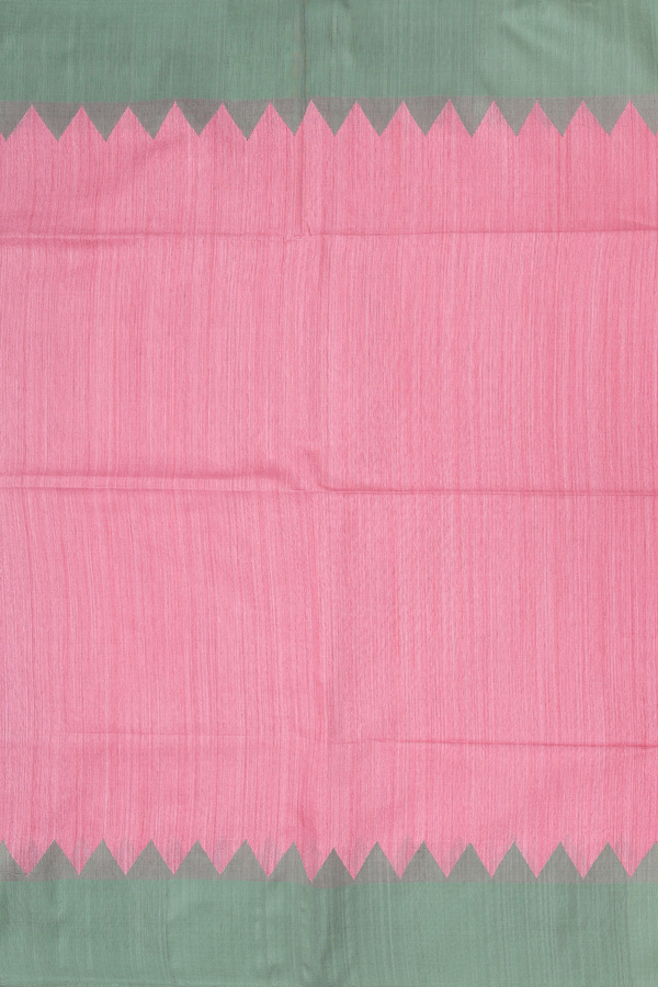 Bailu Silk Saree In Pink With Contrast  Border