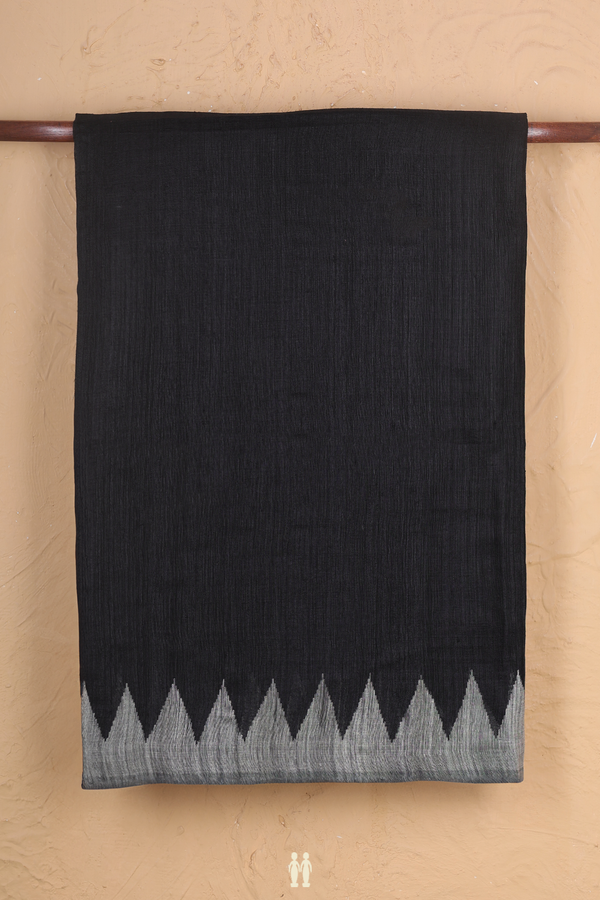 Bailu Silk Saree In Black With Contrast Border