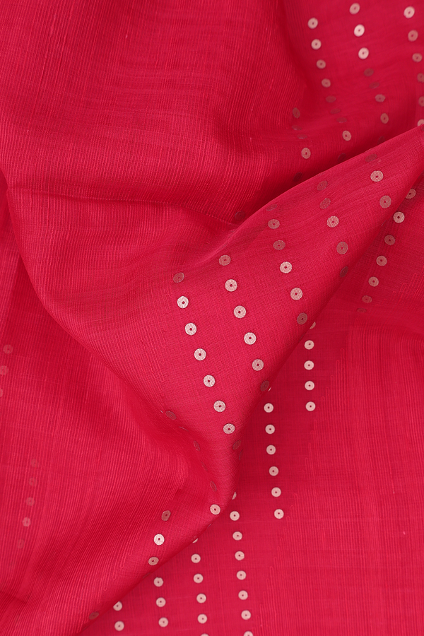 Bailu Silk Saree In Scarlet Red With Chamki Work