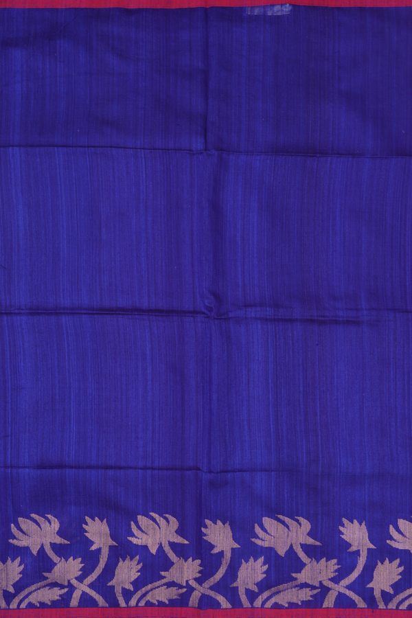 Bailu Silk Saree In Royal Blue With Floral Border