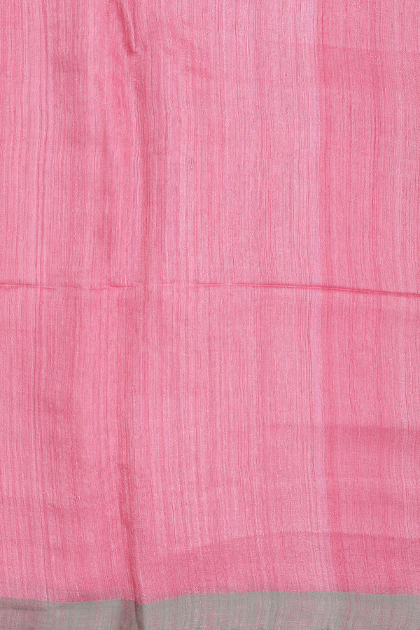 Bailu Silk Saree In Pink With Contrast Border