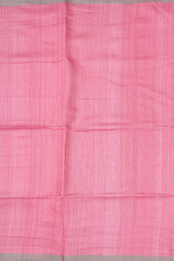Bailu Silk Saree In Pink With Contrast Border