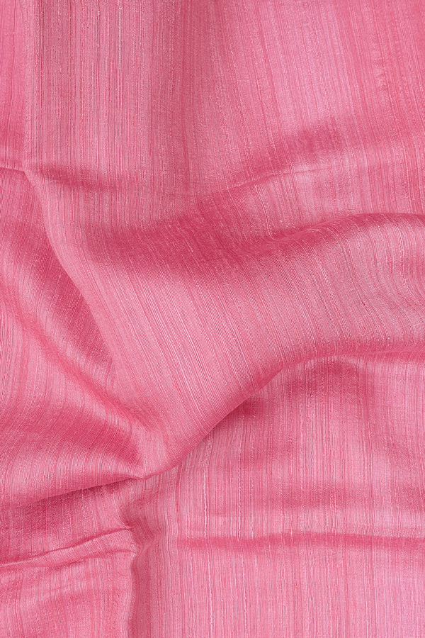 Bailu Silk Saree In Pink With Contrast Border