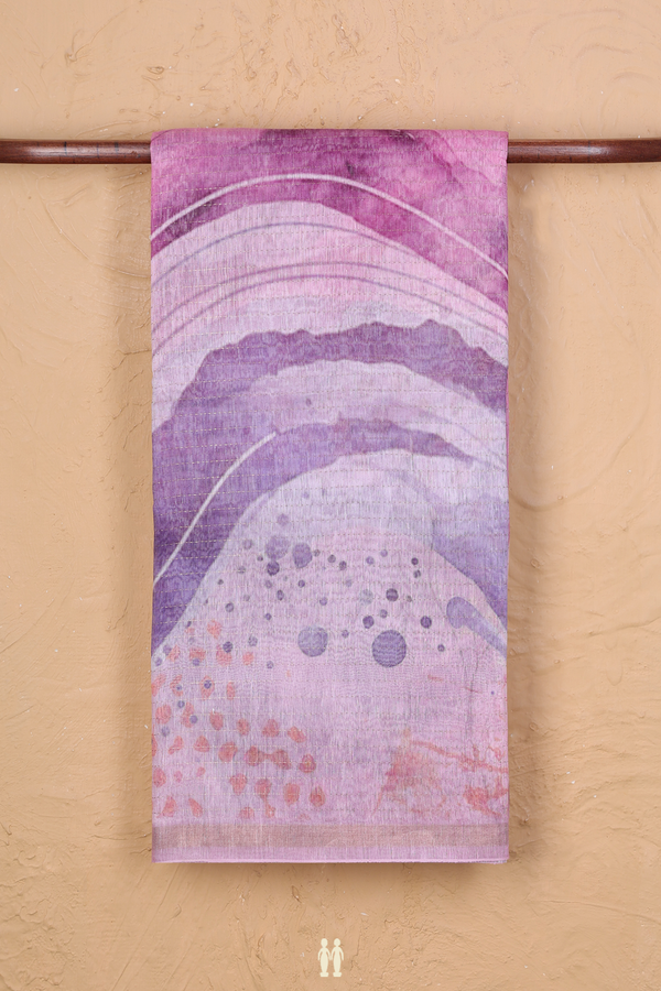 Linen Saree In Multicolor With Allover Design