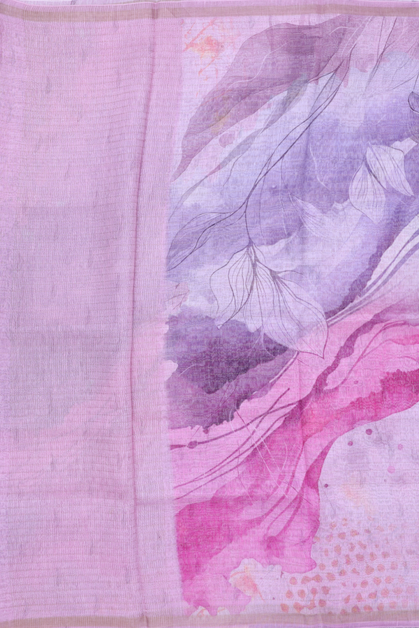 Linen Saree In Multicolor With Allover Design