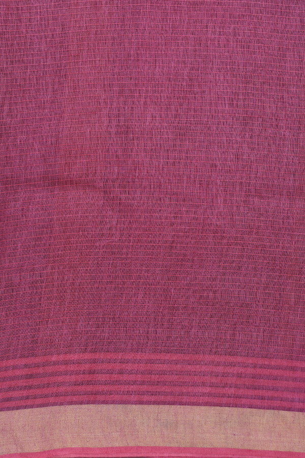 Tussar Silk Saree In  Berry Purple With Stripes Design