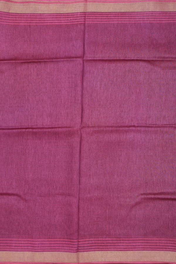 Tussar Silk Saree In  Berry Purple With Stripes Design