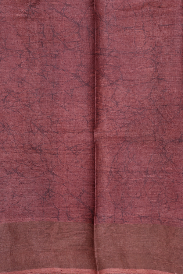 Tussar Silk Saree In Brown With Floral Printed Design