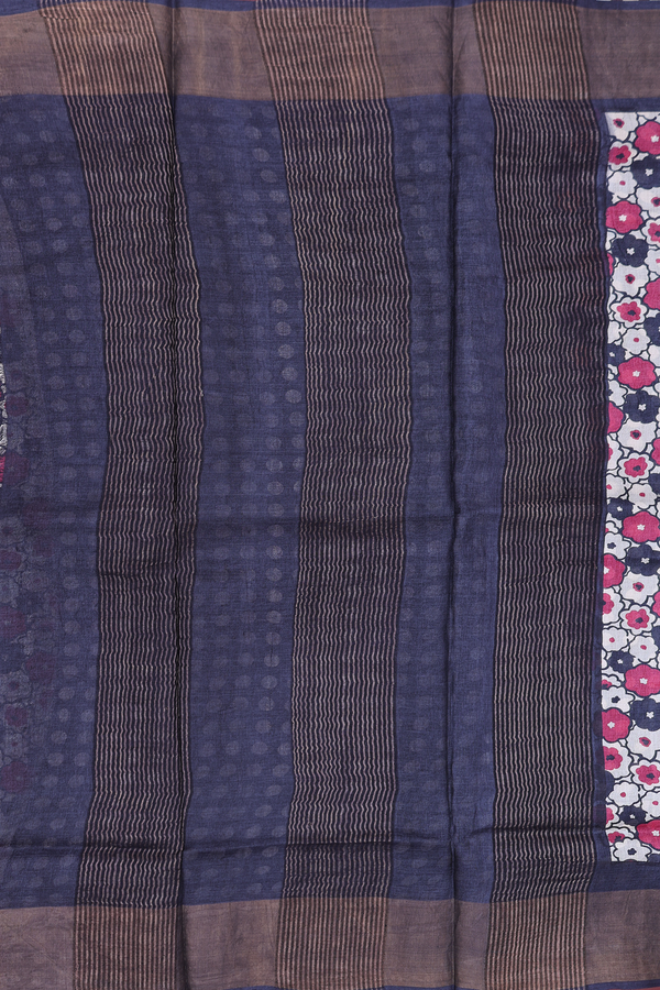 Tussar Silk Saree In Multicolor With Printed Design
