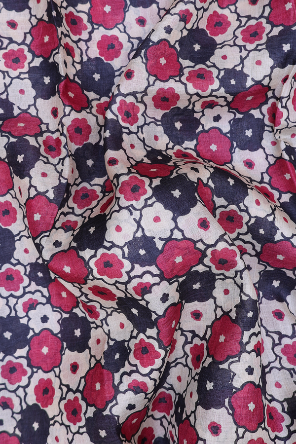 Tussar Silk Saree In Multicolor With Printed Design