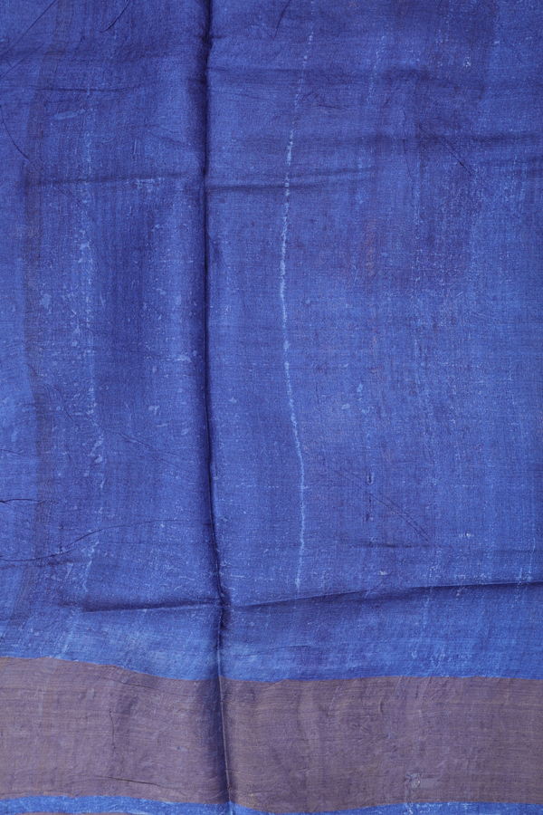 Tussar Silk Saree In Off White With Madhubani Design