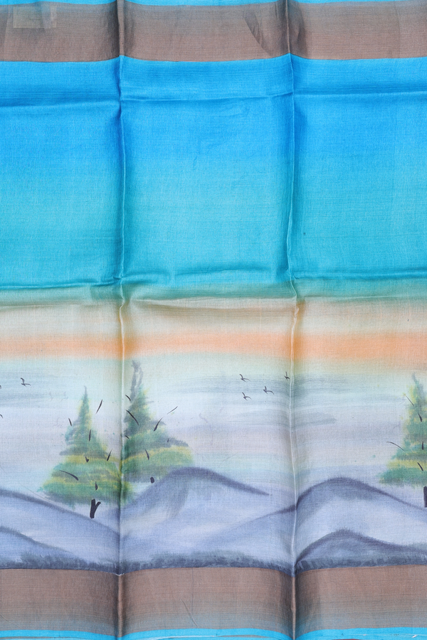Tussar Silk Saree In Multicolor With Printed Design