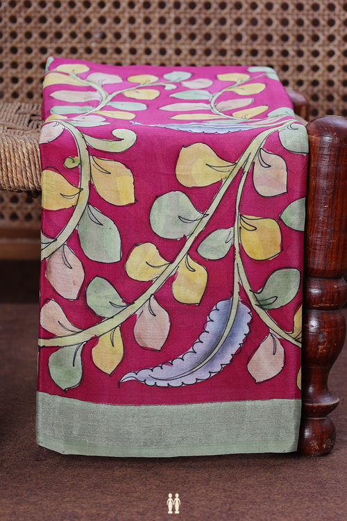 Crepe Saree In Pink With Floral Design