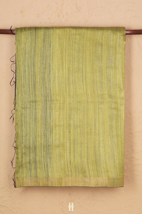 Bailu Silk Saree In Pear Green With Zari Border