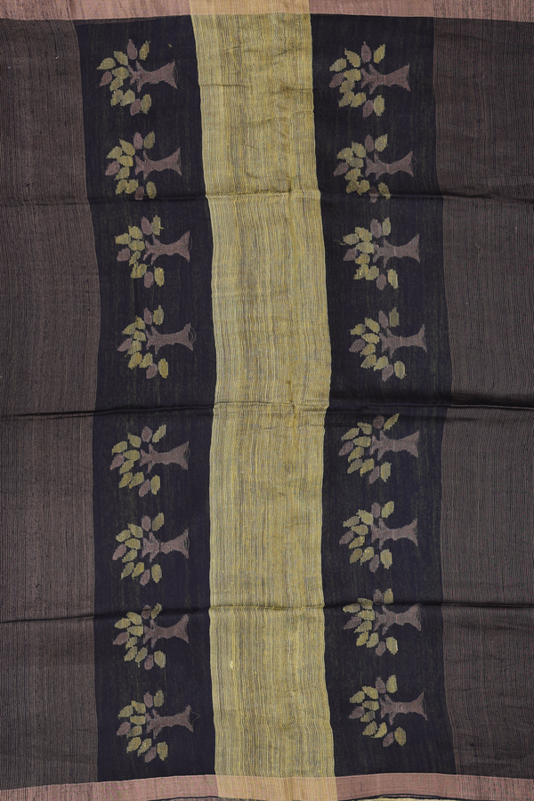 Bailu Silk Saree In Pear Green With Zari Border